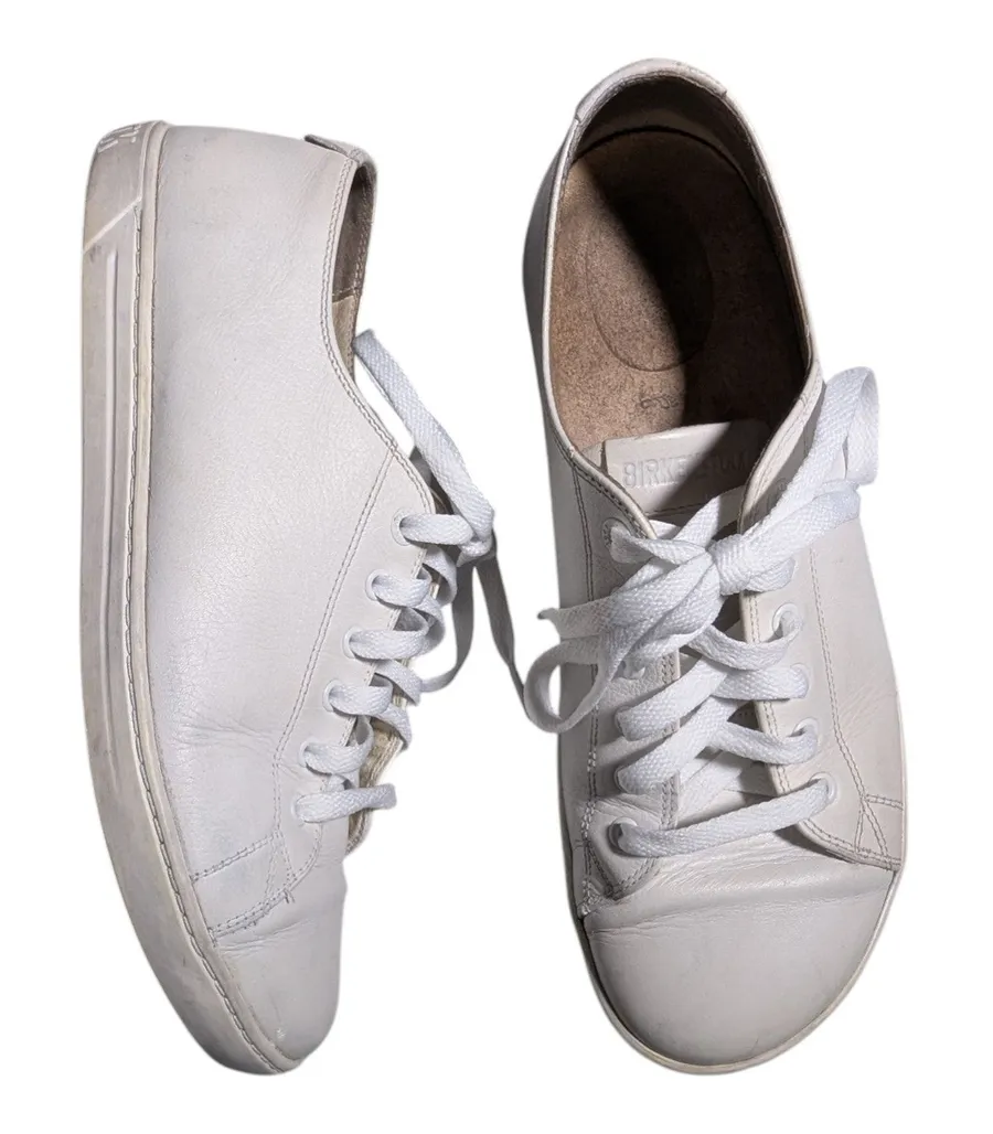 Birkenstock Arran White Leather Low Top Lace Up Casual Sneakers EU 41 US 10 Reg