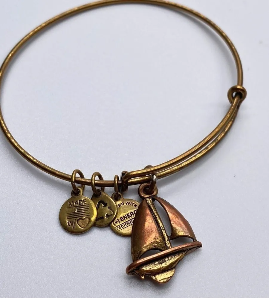 Alex & Ani Sailboat Gold Stacking Bangle Bracelet