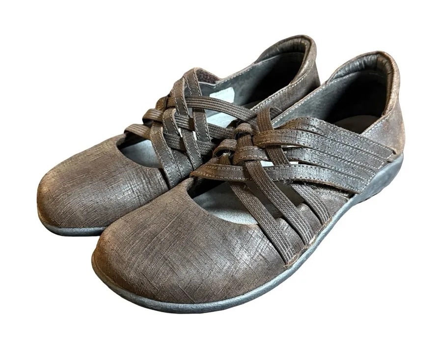 Naot Kawaka Mary Jane Shoes Womens 37 Brown Leather Strappy Comfort Walking Noat Size 6.5