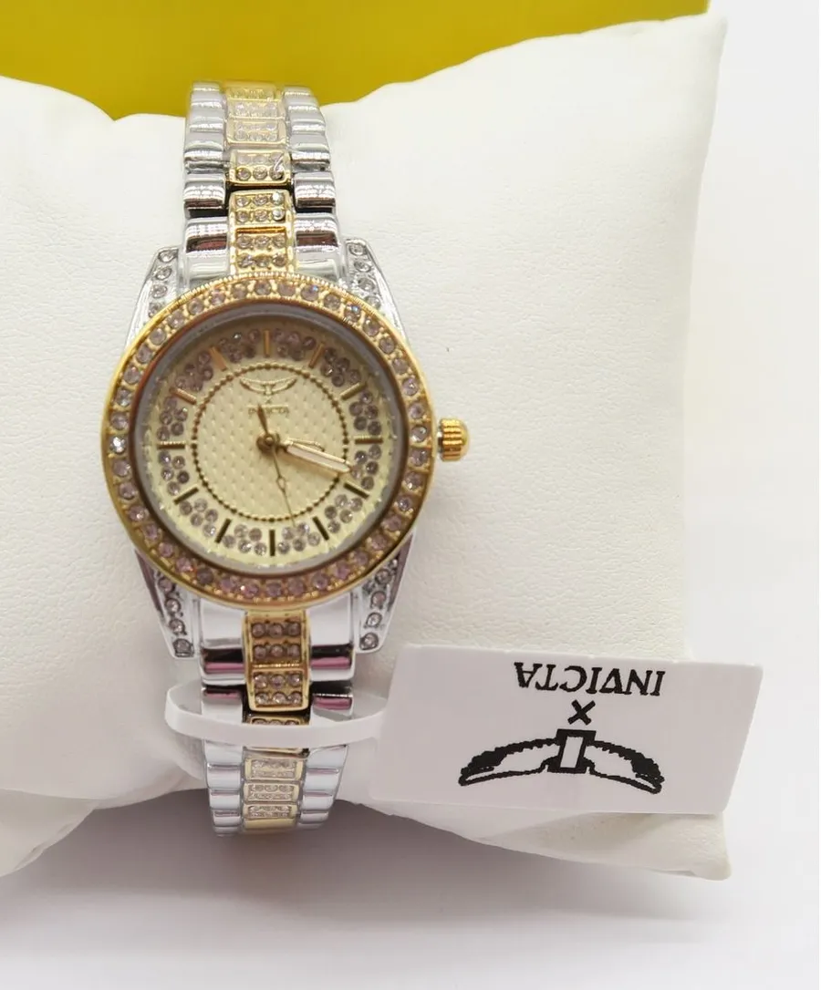 Invicta Wildflower Women's 32mm Two Tone Silver Gold Crystal Accented New In box