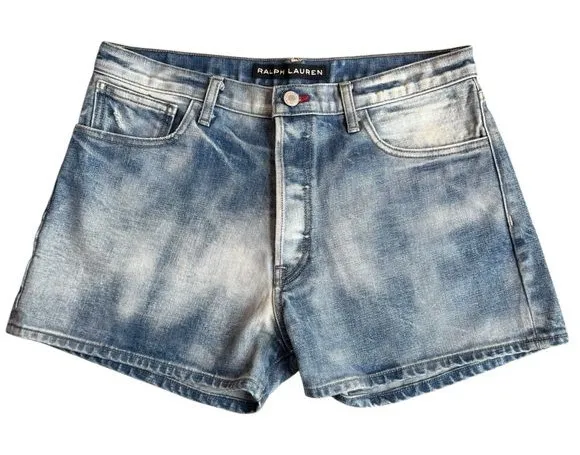 Ralph Lauren Women’s Size 29 Acid Wash Jean Shorts Retro Cotton Denim Festival Blue