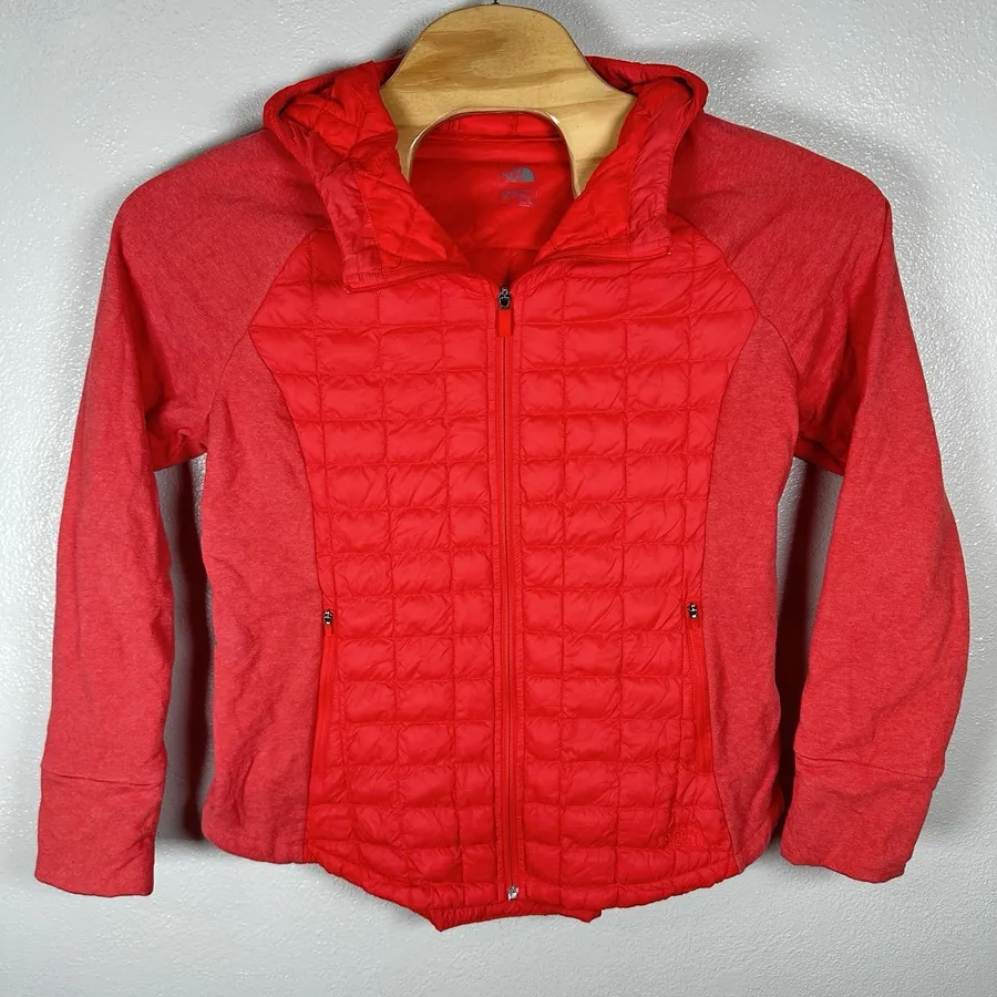 The North Face Endeavor Thermoball Hybrid Hoodie Jacket Womens Sz XL Coral Pink
