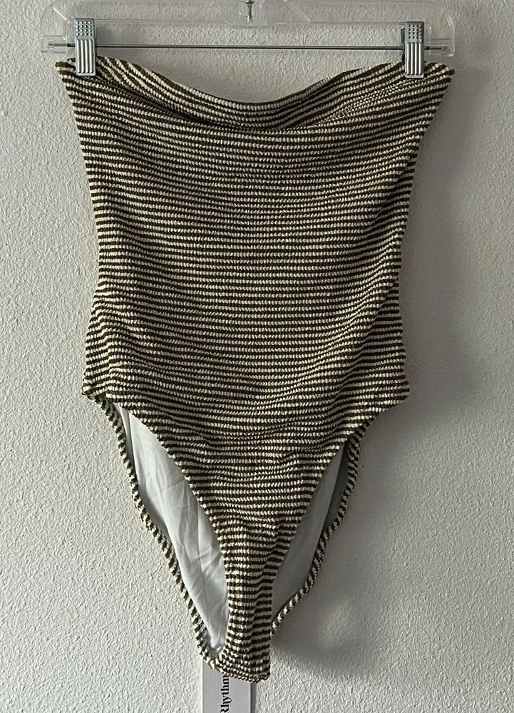 {Rhythm.} x Free People Brand New Sol Striped Scrunch One Piece Swimsuit