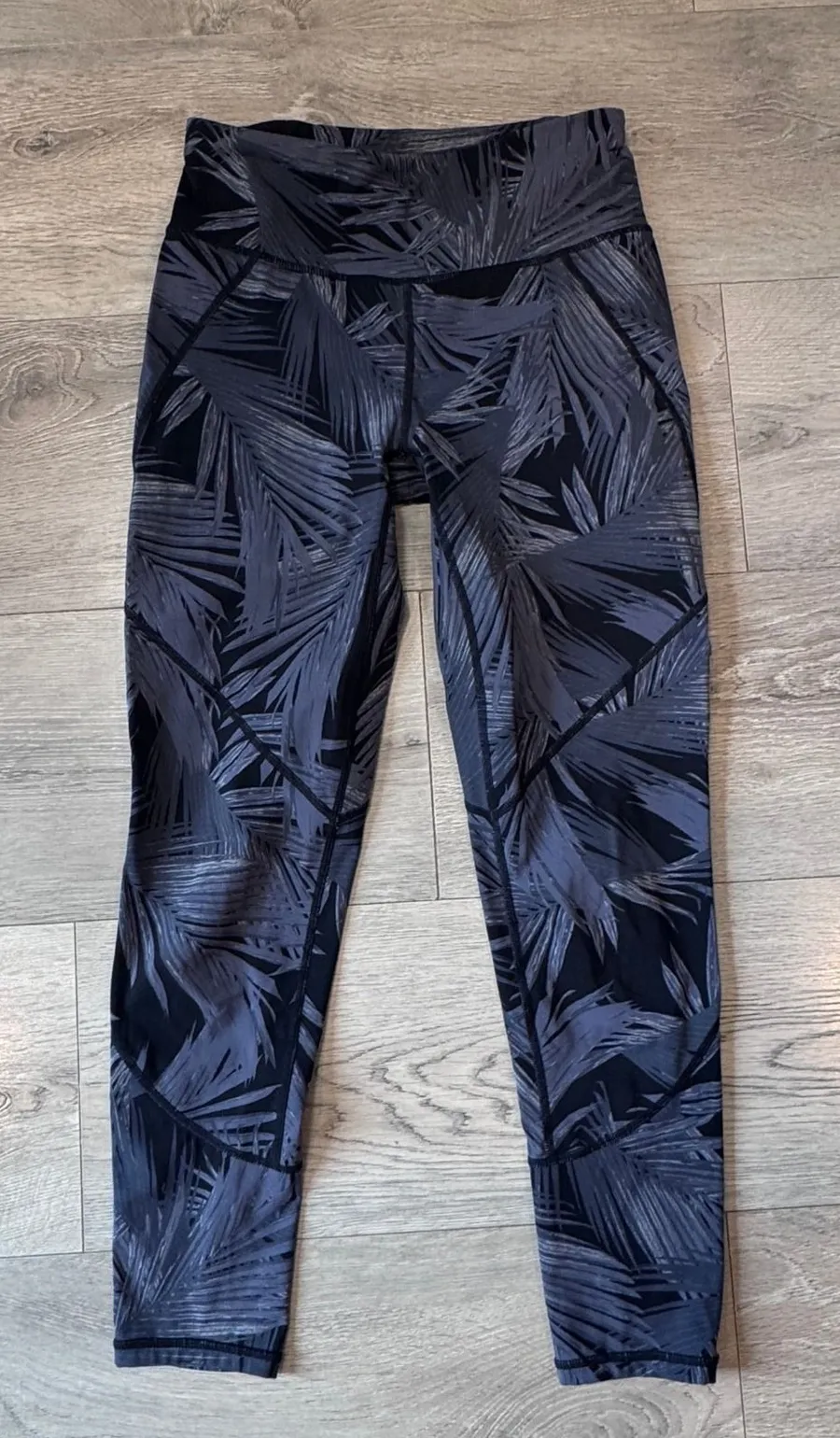 Sweaty Betty The Power Leggings Grey Black Palm Leaf Print High Rise XSmall XS