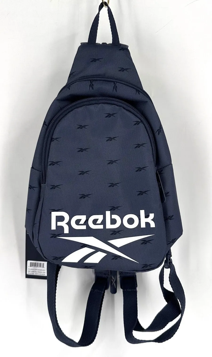 NWT Reebok Clara Crossbody Bag East Coast Blue All Over Logo Sling Bag