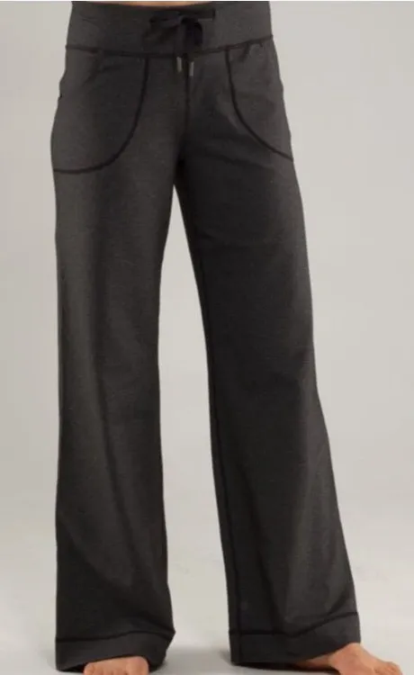 Lululemon Athletica Still Wide Leg Drawstring Charcoal Gray Pants Size 2