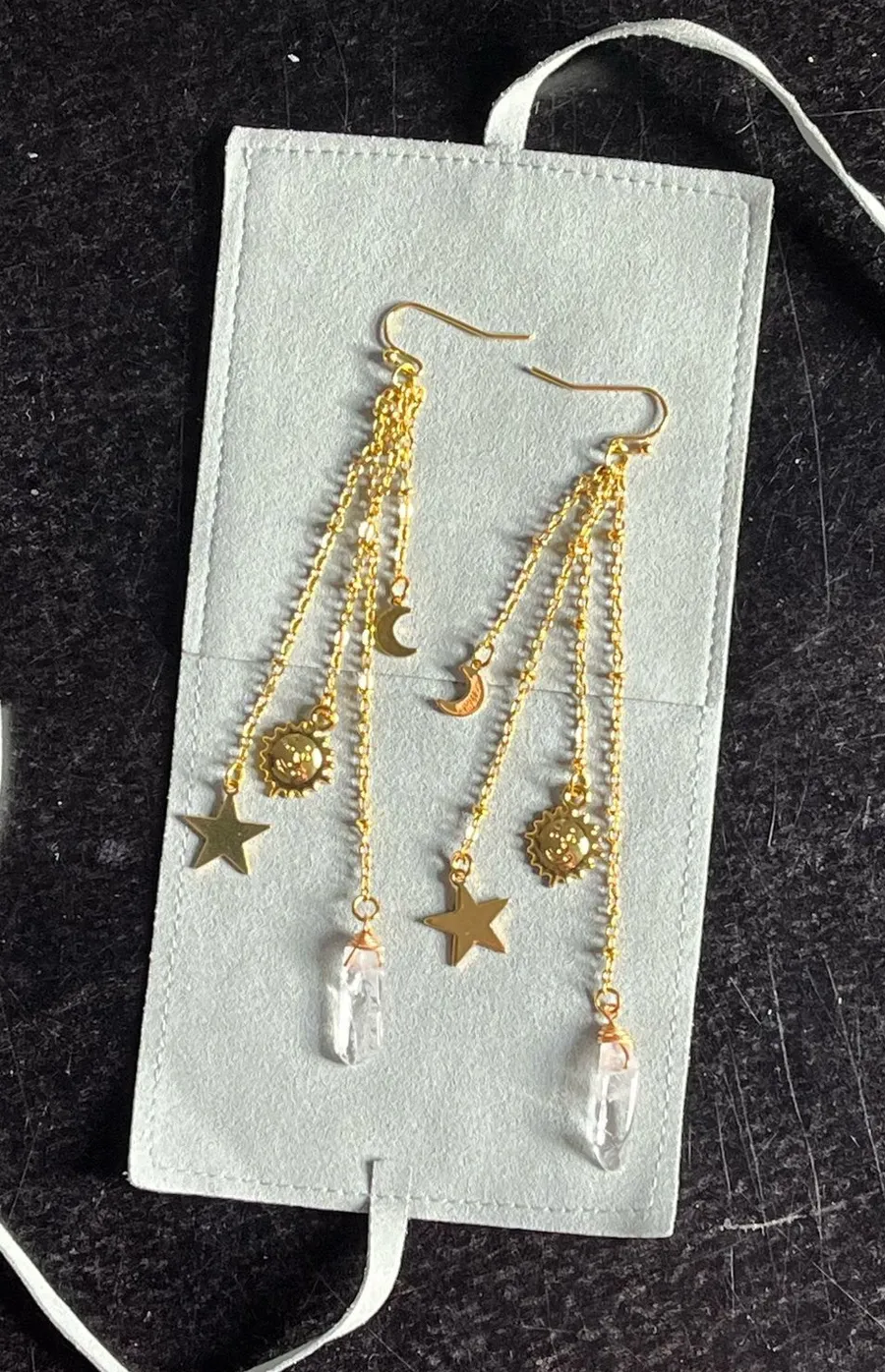 Anthropologie 18K celestial earrings