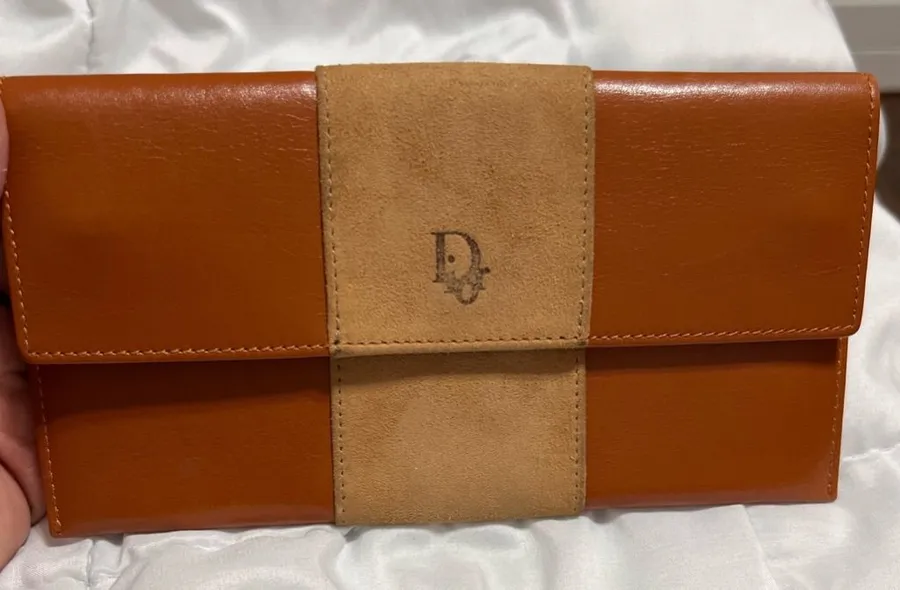Christian Dior Brown Leather & Suede Wallet