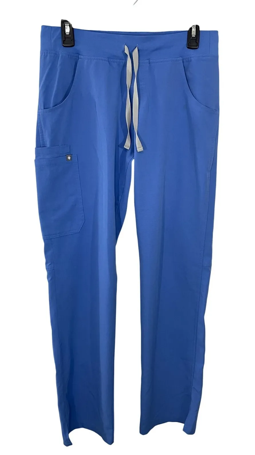 FIGS Technical Collection Scrubs Pants Women's Blue Split Ankle Hem Size S Tall