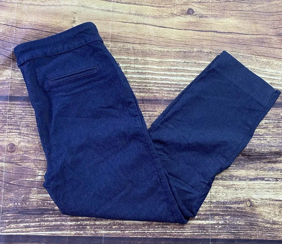 Hilary Radley Jeggings Womens M Blue Super Stretch Skinny Leg Crop Trousers