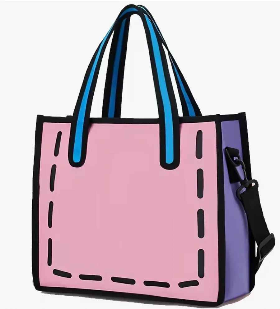 PINK ANIME THEMED TOTE BAG