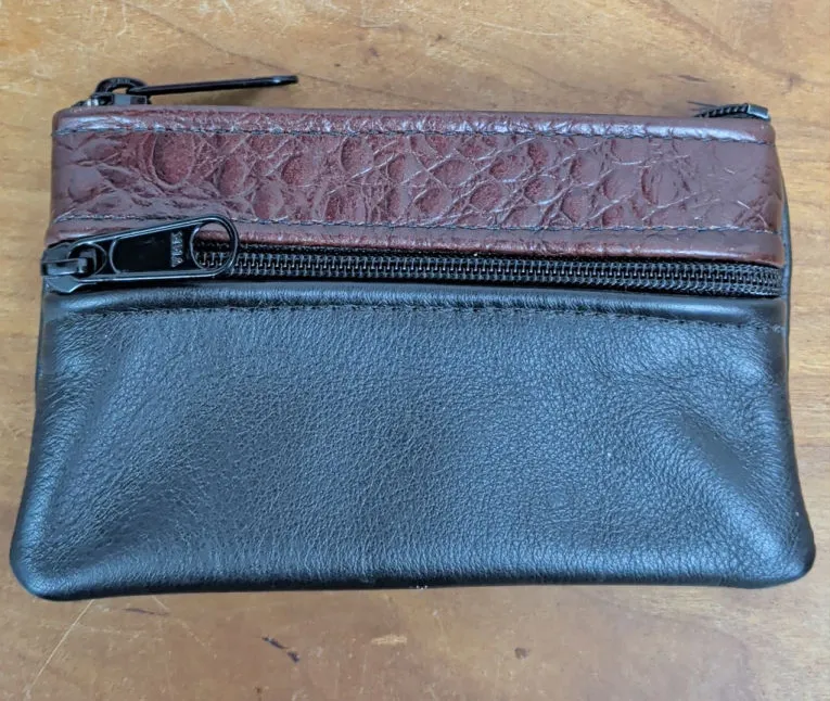Nericcio Leather Leather Coin Pouch Wallet Black