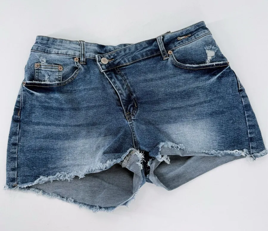 Fashion Jeans Denim Jean Shorts Casual High Rise Blue Shorts Size Large