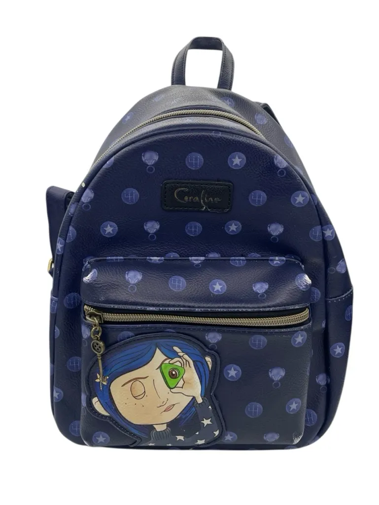 Caroline backpack in navy with character patch Blue