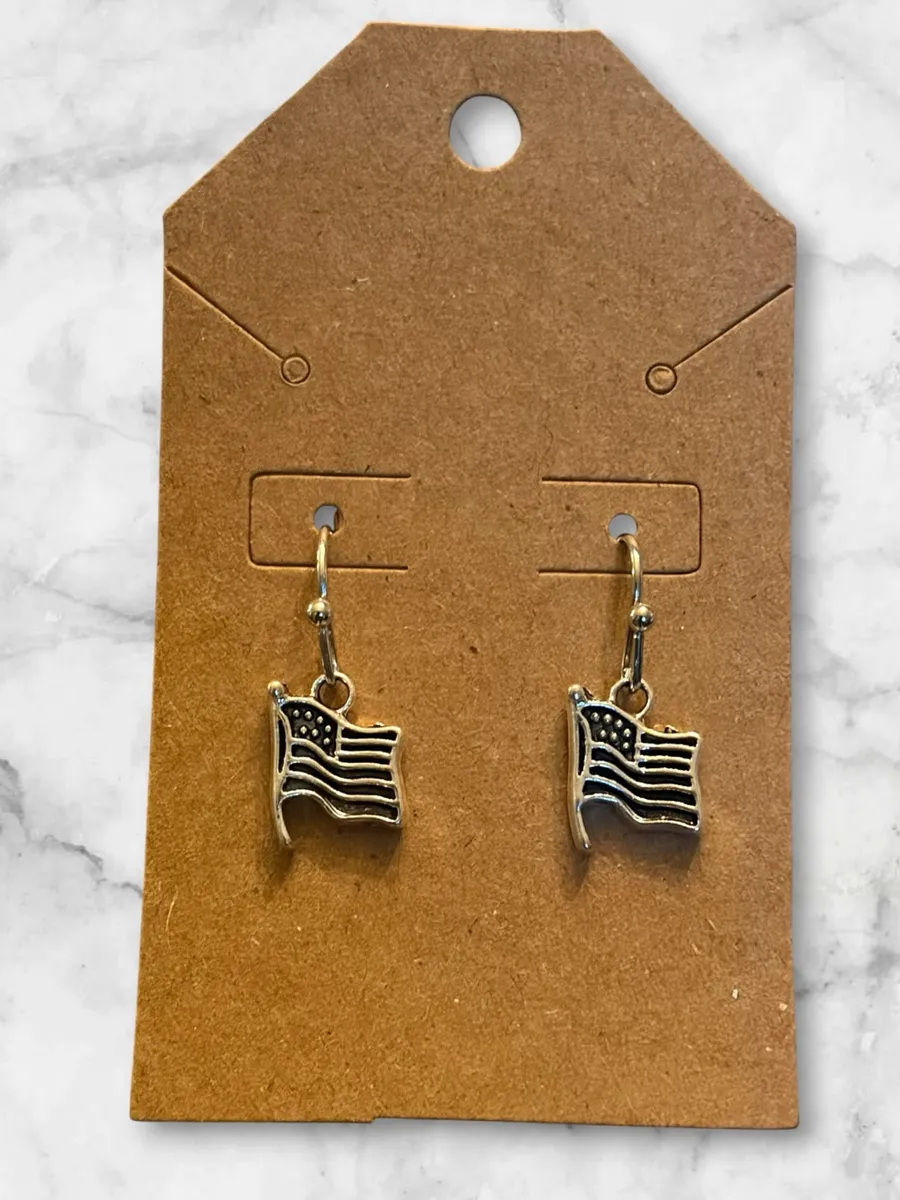 American Flag Dangle Earrings