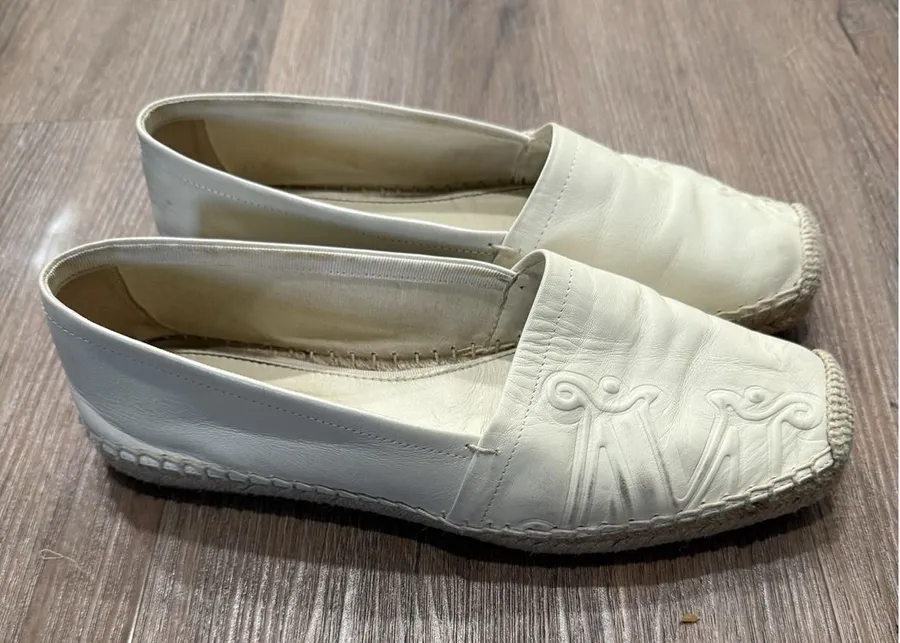 MAX MARA ESPADRILLES Size 40 Off White Black