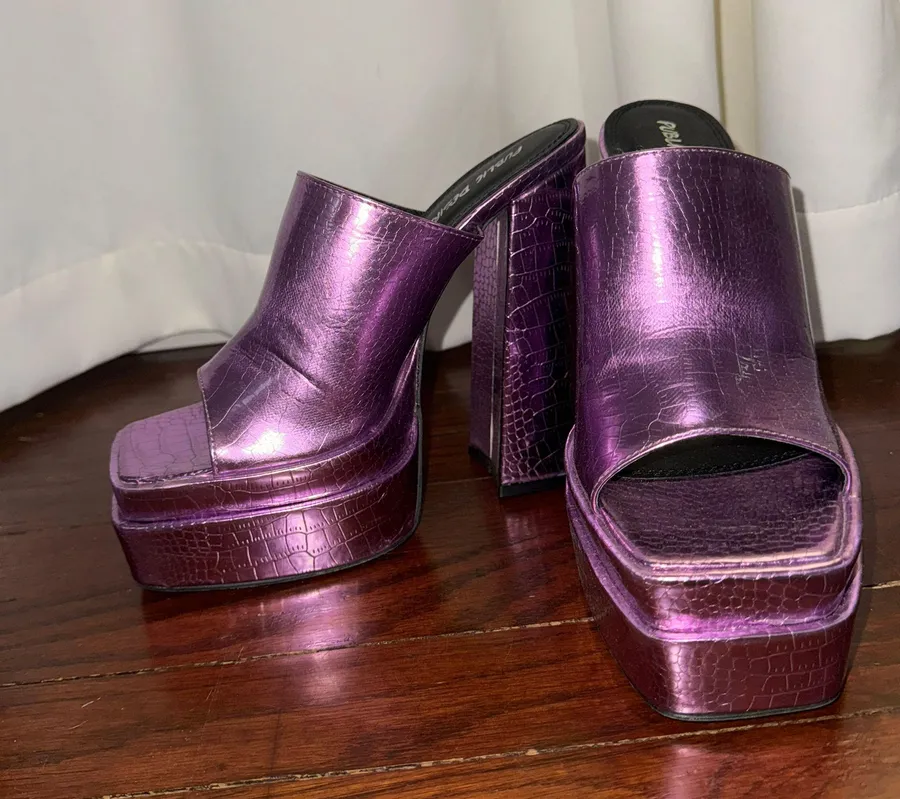 Heels Chunky Purple Size 5