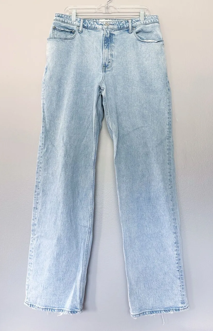 Abercrombie Curve Love 90s Relaxed High Rise Jeans Light Wash 32/14 XL Length