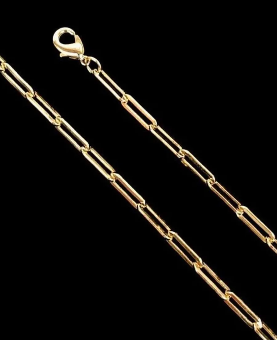 18k gold filled 16 inch Paperclip Chain Necklace
