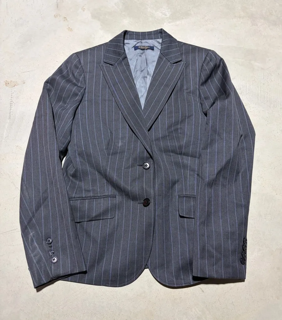 Brooks brothers Italy Pinstripe Blazer - Gray with Blue Pinstripes suit jacket