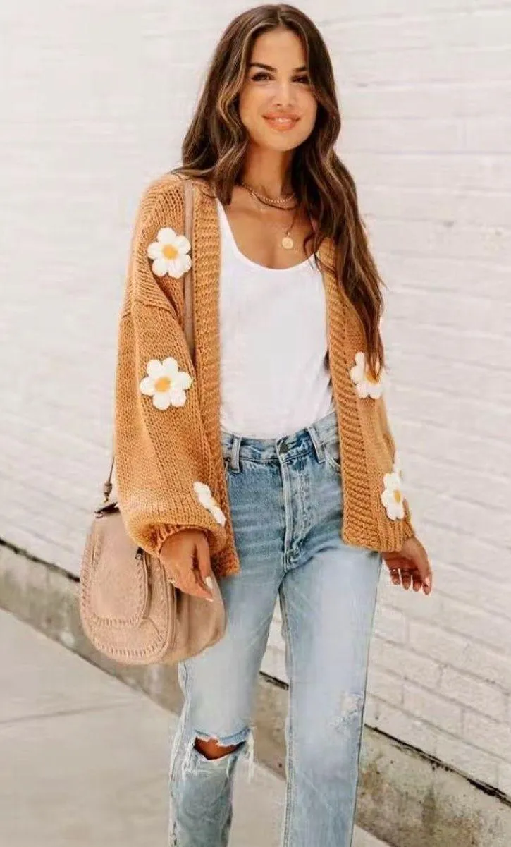 NEW -FALLEN DAISY OVERSIZED KNIT CARDIGAN