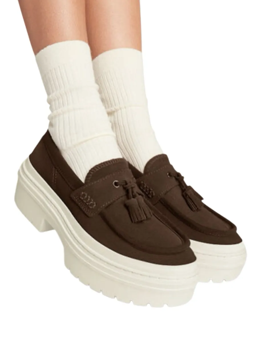 CONVERSE Chuck Taylor brown suede platform loafer slip on shoes women’s 8.5 new