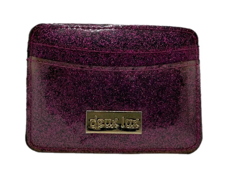 Deux Lux Glitter Wallet - Purple Sparkle Card Holder