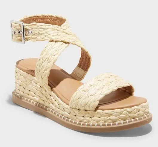 Universal Thread Cream Braided Espadrille Platform Kayla’s Sandal Sz 7.5