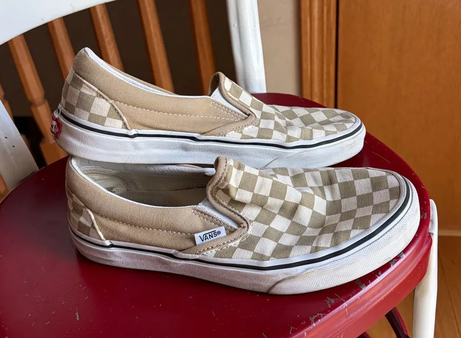 Brown Checkered Vans Women’s 8