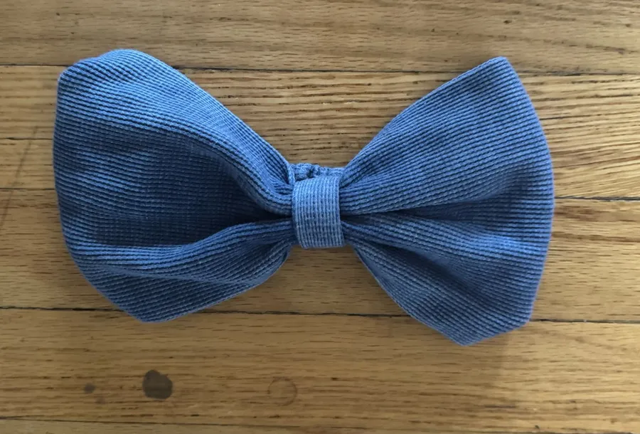 Aerie Blue Waffle-Knit Bow Headband