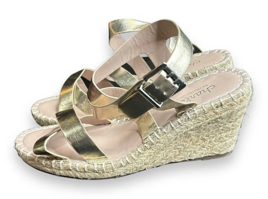 Charles David Womens Gold Espadrilles Size 7.5