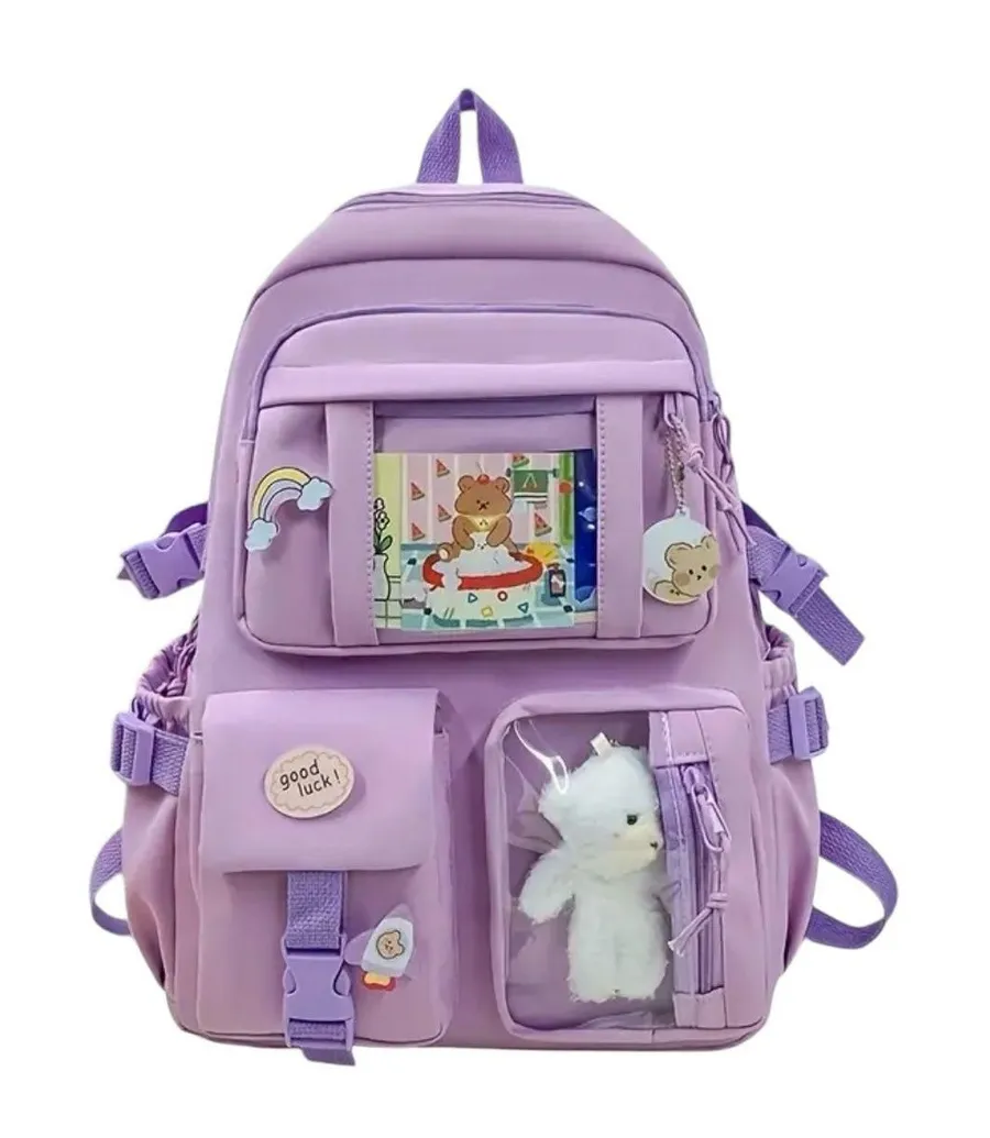 NWT AD Travel Backpack, Multi-Pocket Waterproof College School Bag Lavender