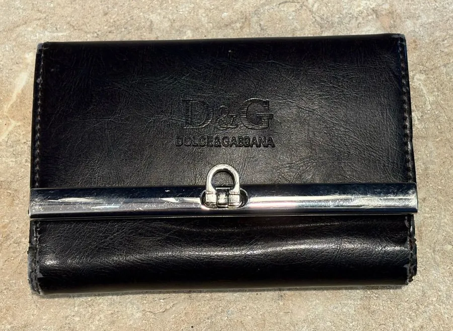 D&G Wallet Black Faux/Leather Wallet Repair Project As Is
