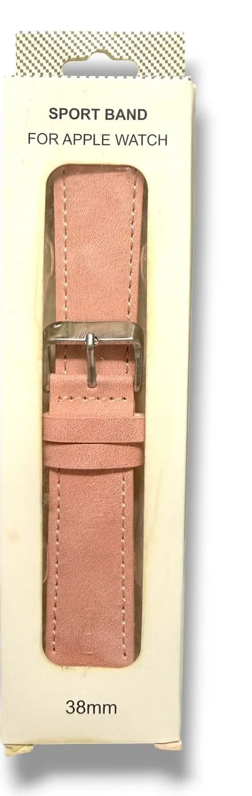 Sport Band for Apple Watch 38mm Dusty Rose Pink Faux Leather Buckle Strap New