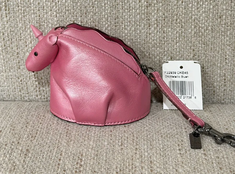 Coach unicorn coin case bag charm
