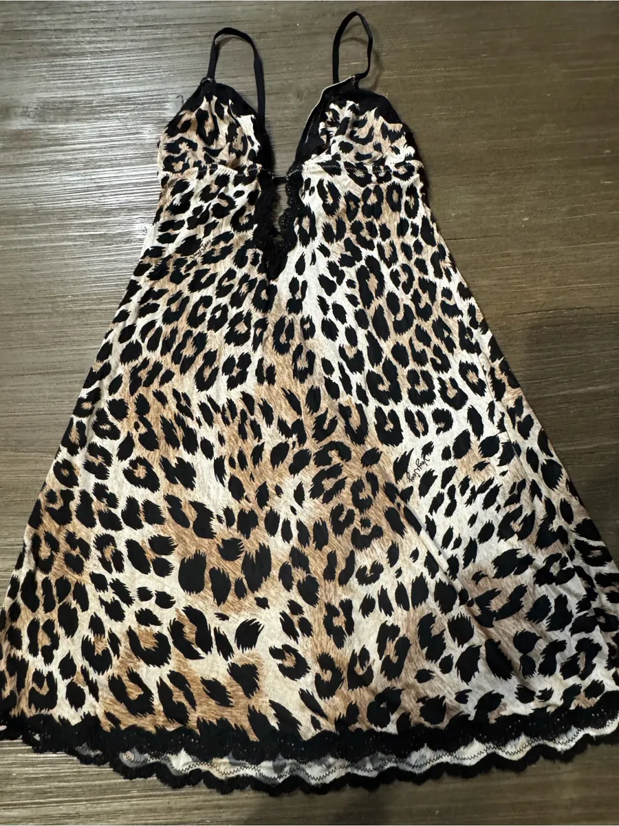 Victoria's Secret Leopard Print Chemise in Black, Tan, Cream