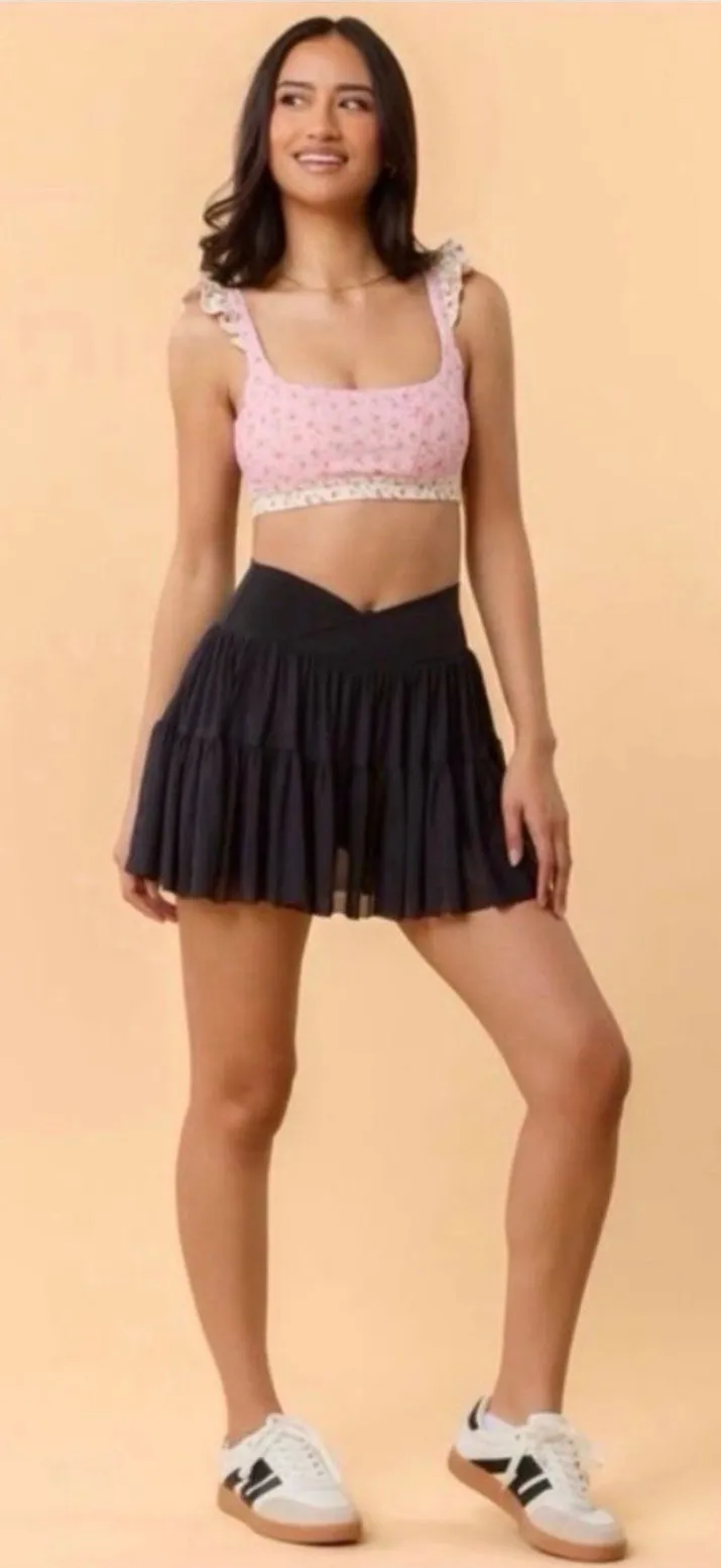 NWT! Blogilates Viral Taylor Swift Popflex Ballerina Skirt Skort Black Large NEW