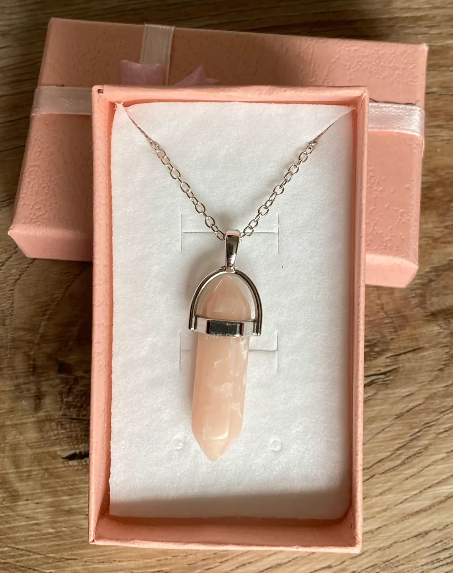 Chakra Crystal Necklace - Peach