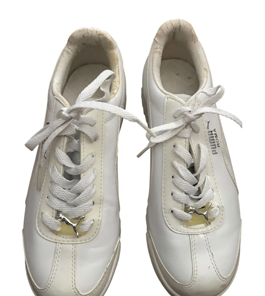 Puma Roma Women's White Leather Sneakers Shoes Size 6 US 36 EU