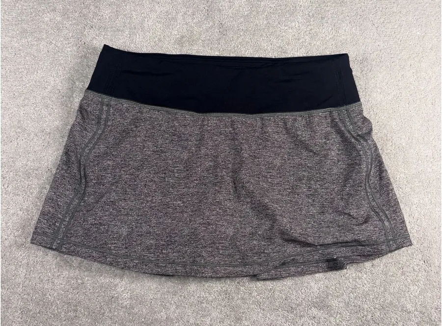 Lululemon Pace Rival Skirt No Panels 13" Heather Lux Multi Black 6 Reg Skort