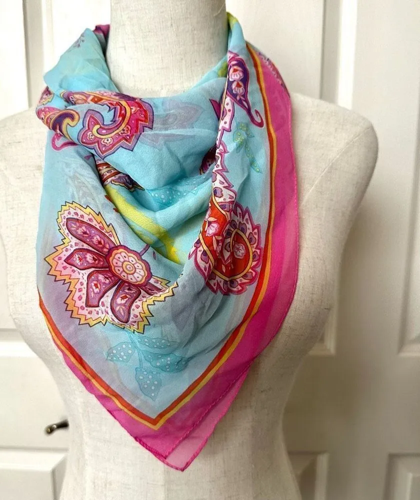 Pink and blue scarf