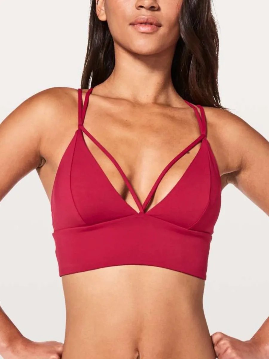 lululemon pushing limits bra luxtreme ruby red 6