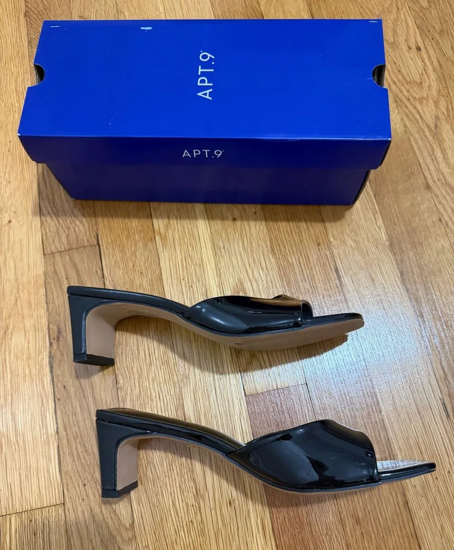 Apt. 9 size 9 black heels Tammy women’s open back mule heel shoes