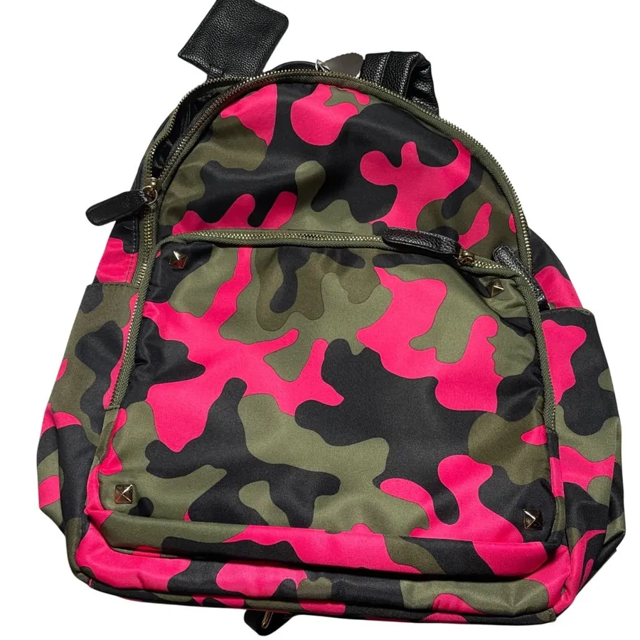 Candy Couture Camouflage Pink/Green Backpack With Black Straps Pink