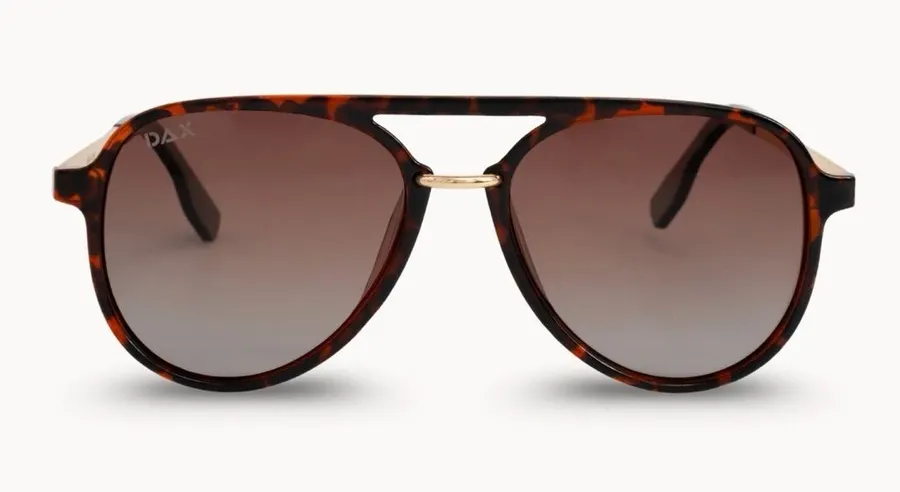 DAX Eyewear Earhart Polarized Aviator Sunglasses – Cheetah 🕶️ Brown