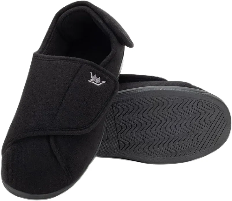 BRAND NEW ~ Women's Black Diabetic Non Slip Slippers Lymphedema House Shoes ~ 12