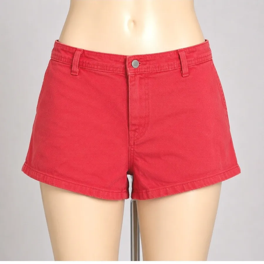 Universal Thread Red Sailor Shorts Womens Size 14 High Rise Denim Mini Shorts