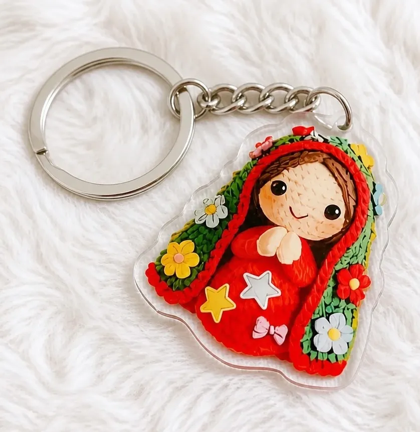 New Virgen de Guadalupe Flat Acrylic Keychain