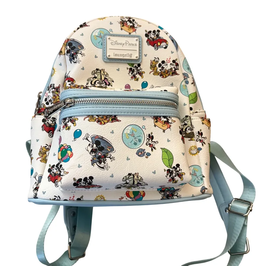 Disney Parks Loungefly Mickey & Minnie's Runaway Railway Mini Backpack