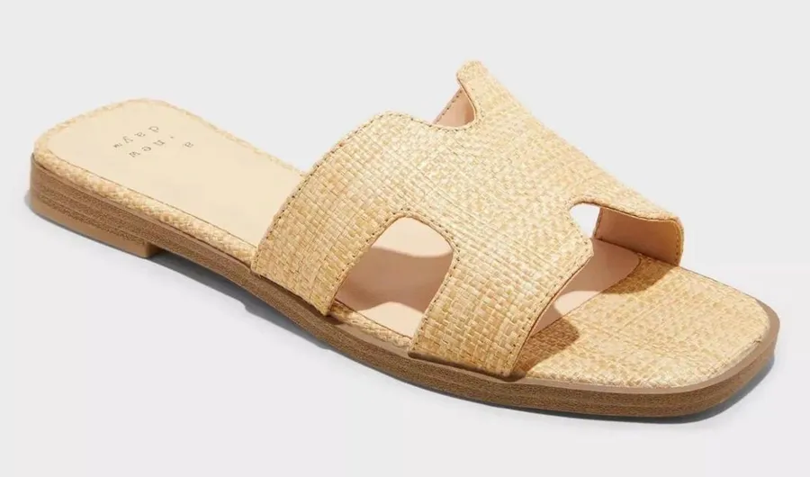 A New Day Woven Raffia Slide Sandal